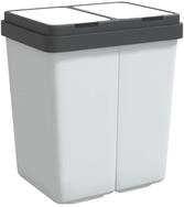 vidaXL M&uuml;lleimer, Duo M&uuml;lleimer Wei&szlig; 2x25 L