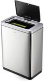 DURABLE Papierkorb NO TOUCH, Sensor NO Touch Duo 2x20L Abfalleimer, Edelstahl,