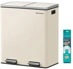 SONGMICS M&uuml;lleimer 2 F&auml;cher, M&uuml;lltrennsystem, Treteimer, Abfalleimer K&uuml;che, 15