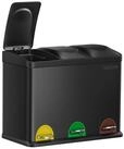 SONGMICS M&uuml;lleimer, M&uuml;lltrennsystem, Abfalleimer, Edelstahl, 45 L