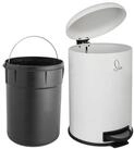 SVITA M&uuml;lleimer, Treteimer, Inneneimer, 30 Liter, pulverbeschichteter Stahl, wei&szlig;
