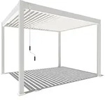 Weide Pergola Classic Pavillon Terrassen&uuml;berdachung Aluminium 3 x 3,6 M wei&szlig;,