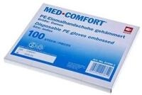 AMPri Einweghandschuhe MED-Comfort - PE-Einmalhandschuh geh&auml;mmert (100-St)
