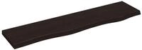 vidaXL Regal Wandregal Dunkelbraun 80x20x2 cm Massivholz Eiche Behandelt, 1-tlg.