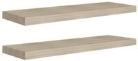 vidaXL Wandregal, Schweberegale 2 Stk. Eiche-Optik 80x23,5x3,8 cm MDF