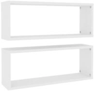 vidaXL Wandregal, W&uuml;rfelregale 2 Stk. Wei&szlig; 60x15x23 cm Holzwerkstoff