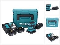Makita Exzenterschleifer DBO 480 RFJ Akku Schwingschleifer 18 V 112 x 102 mm + 2x