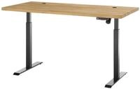 Schreibtisch TOULOUSE, Braun, Eichenholz, Schwarz, Metallgestell, B 160 cm x H 72 cm,