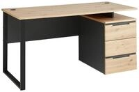 Innostyle Schreibtisch MEMPHIS, Artisan Eiche Dekor, Schwarz, Metall, B 150 x T 73