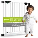 BOMI T&uuml;rschutzgitter Kinderschutzgitter ohne Bohren Mira 63-251 cm,...