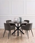 ACTONA GROUP Esstisch Heaven, runde Tischplatte aus foliertem Emperador-Marmor, &Oslash;