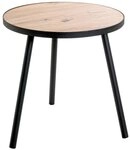 HAKU Beistelltisch &Oslash; 50 cm, Artisan Eiche Dekor, Schwarz, lackiertes Metall,