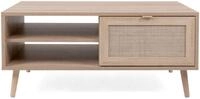 Finori Couchtisch, Sonoma Eiche / Rafia Geflecht B x H x T ca. 100 x 46 x 60 cm