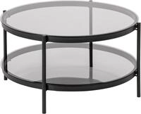 ACTONA GROUP Couchtisch Bayern, Rauchfarbene Glastischplatte, Metallgestell,