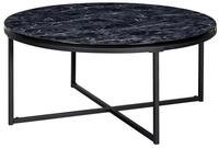 Wohnling Couchtisch WL6.247 Marmor Optik Schwarz Tisch &Oslash;80cm Wohnzimmertisch...
