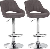 CLP Barhocker Milet Stoff (Set, 2er), Stoffbez&uuml;ge, h&ouml;henverstellbar und drehbar