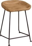 SIT Hocker Live Edge, aus massiver Akazie, mit Metallgestell