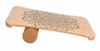 L.A. Sports Balanceboard / Woodboard mit Faszienrolle, aus Ahornholz und Naturkork