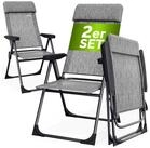 Casaria Gartenstuhl, Klappbar 2er Set 6-fach Verstellbar Alu mit hoher...