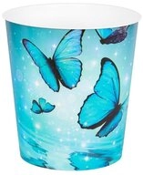 Idena Papierkorb Schmetterling Motiv, 9 Liter, Kunststoff, M&uuml;lleimer f&uuml;r