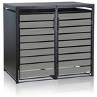 Zelsius M&uuml;lltonnenbox f&uuml;r 2 M&uuml;lltonnen, Anthrazit RAL 7016, T&uuml;r in...
