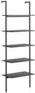 vidaXL B&uuml;cherregal, Leiterregal mit 5 B&ouml;den Schwarz 64x35x185 cm