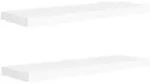 vidaXL Wandregal, Schweberegale 2 Stk. Wei&szlig; 80x23,5x3,8 cm MDF