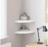 vidaXL Wandregal vidaXL Schwebende Eckregale 2 Stk. Wei&szlig; 35x35x3,8 cm MDF