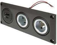 ProCar Kfz-Relais ProCar Einbausteckdose mit USB-C/A Doppelsteckdose + 2