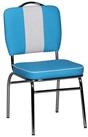 Wohnling 4-Fu&szlig;stuhl Esszimmerstuhl American Diner 50er Jahre Retro Blau Wei&szlig;...