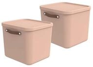 ROTHO Aufbewahrungsbox 2er-Set Aufbewahrungskiste 40l (Aufbewahrungsset,...