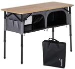 Skandika Campingtisch Tolja Bambus Klapptisch + Unterschrank, Gartentisch,