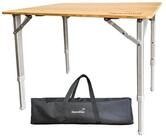 Skandika Campingtisch Tolja Bambus Falttisch mit Netzablage, 3-Fach h&ouml;henverstellbar