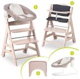 Hauck Hochstuhl Beta Plus Whitewashed Newborn Set - Stretch Beige, Babystuhl ab
