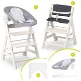 Hauck Hochstuhl Beta Plus White - Newborn Set, Babystuhl ab Geburt inkl. Aufsatz f&uuml;r