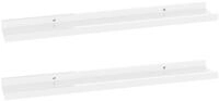 vidaXL Wandregal, Regale 2 Stk. Hochglanz-Wei&szlig; 60x9x3 cm