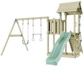 OutdoorToys Spielturm Uppsala, aus Holz in Mintgr&uuml;n mit Trapezstange & Rutsche