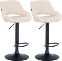 CLP Barhocker Milet Stoff (Set, 2er), Stoffbez&uuml;ge, h&ouml;henverstellbar und drehbar