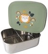 kikadu Lunchbox, Box: Stainless Steel, Lid: 100% Silicone, (1-tlg), L&ouml;we Olive aus