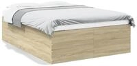 vidaXL Bettgestell, Bettrahmen Sonoma-Eiche 120x200 cm Holzwerkstoff