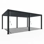 Weide Pergola Deluxe Plus Pavillon Terrassen&uuml;berdachung Aluminium 4 x 6 M anthrazit,