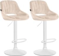 CLP Barhocker Milet Samt (Set, 2er), Samtbez&uuml;ge, h&ouml;henverstellbar, drehbar