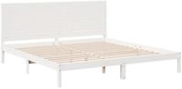 vidaXL Bett Massivholzbett Extra Lang ohne Matratze Wei&szlig; 180x220 cm
