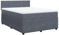 vidaXL Bett Boxspringbett mit Matratze Dunkelgrau 140x200 cm Samt