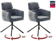 MCA furniture Armlehnstuhl (2-er Set) in Anthrazit, Polyester - 60x92x64cm (BxHxT)