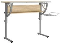 vidaXL Schreibtisch Basteltisch Sonoma Eiche & Grau 110x53x(58-87) cm Holzwerkstoff