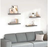 vidaXL Wandregal vidaXL Schweberegale 4 Stk. Hochglanz-Grau 60x23,5x3,8 cm MDF