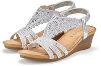 LASCANA Elegante Sommer‑Sandalette Keilsandalette mit Glitzerdetails, Keilabsatz &