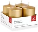 Wiedemann Kerzen Stumpenkerze Stumpenkerzen "4er Kleintray", lackiert Gold 80 x