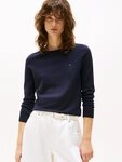Tommy Hilfiger Strickpullover CO JERSEY STITCH V-NECK SWEATER mit Tommy Hilfiger